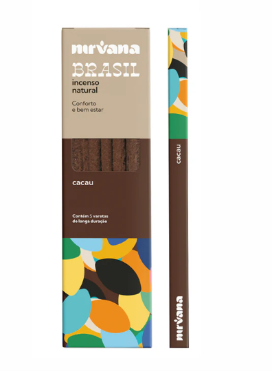 Incenso Nirvana Natural Cacau - Conforto e Bem-Estar - Linha Brasil