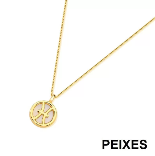 Colar Signo Peixes M - Folheado a Ouro
