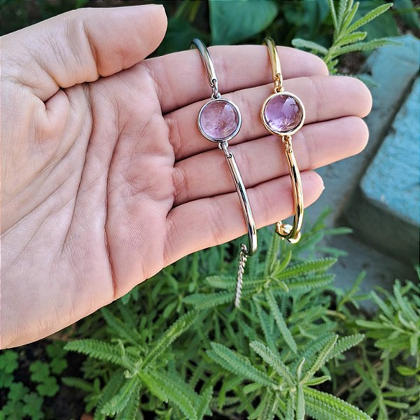 Pulseira Bracelete Pingo Ametista