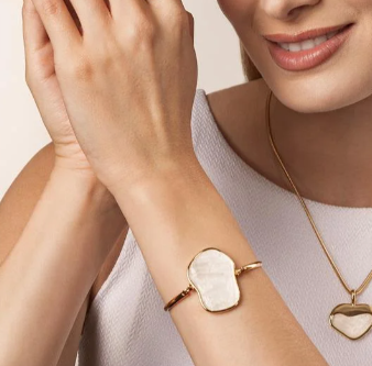 Pulseira Bracelete Fragmentos Forma Livre- Folheado a Ouro