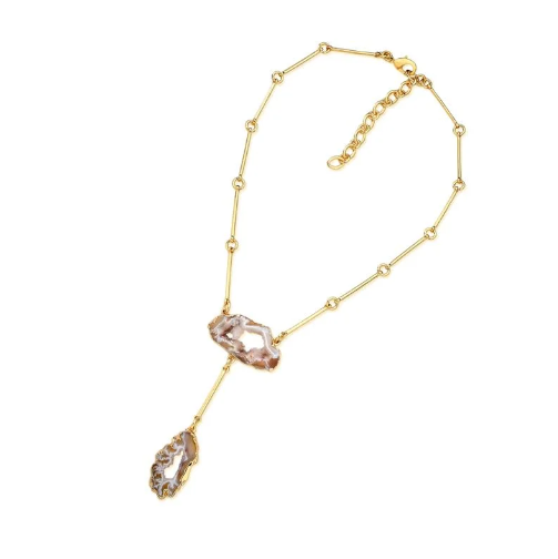 Colar Choker Geodos Naturais - Folheado a Ouro