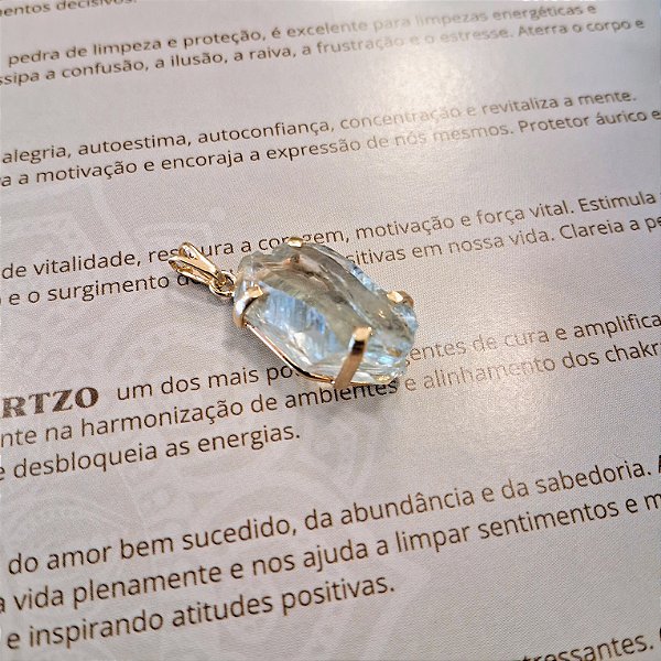 Pingente Garra Prasiolita Bruta - Folheado a Ouro