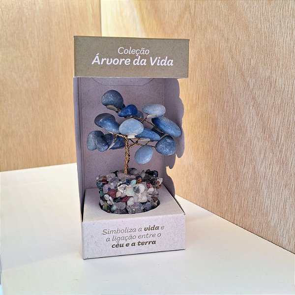 Mini Árvore Quartzo Azul - Coleção Árvore da Felicidade