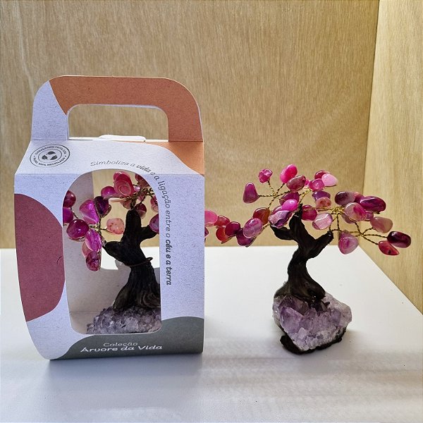Árvore Ágata Rosa M - Coleção Árvore da Vida