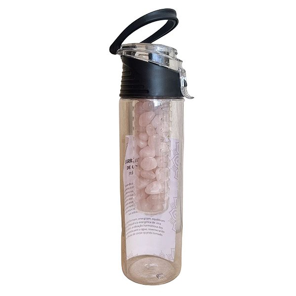 Garrafa para Infusão Elixir de Pedras Naturais - Quartzo Rosa - 700ml
