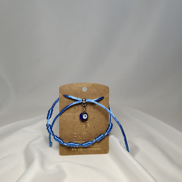 Pulseira 7 Nós Kabbalah olho grego Azul