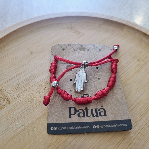 Pulseira 7 Nós Kabbalah Mão de Hamsá