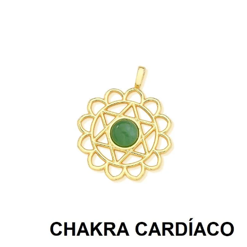 Pingente Chakras - Cardíaco - Folheado a Ouro