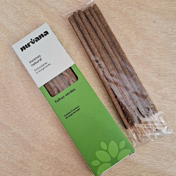 Incenso Nirvana Natural Folhas Verdes - Estimulante e Revigorante