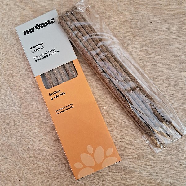 Incenso Nirvana Natural Âmbar e Vanilla - Reduz Ansiedade e Tensão Emocional