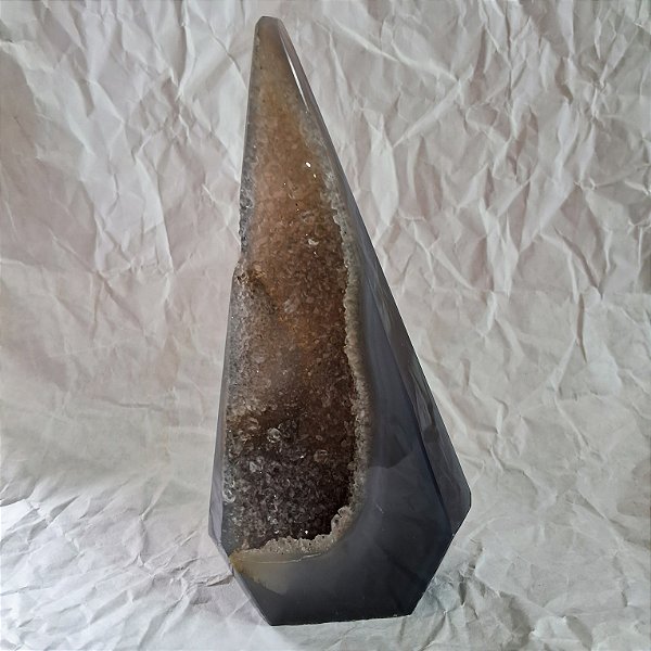 Ponta Hexagonal Ágata com Drusa