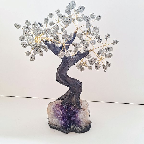 Árvore Pirita - Base Ametista - 24 Galhos