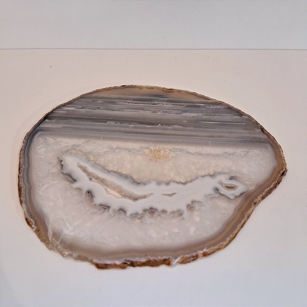 Chapa Ágata Cinza - Borda Bruta