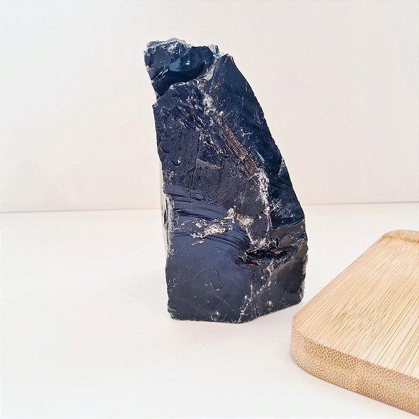 Obsidiana Negra Bruta - Base Serrada