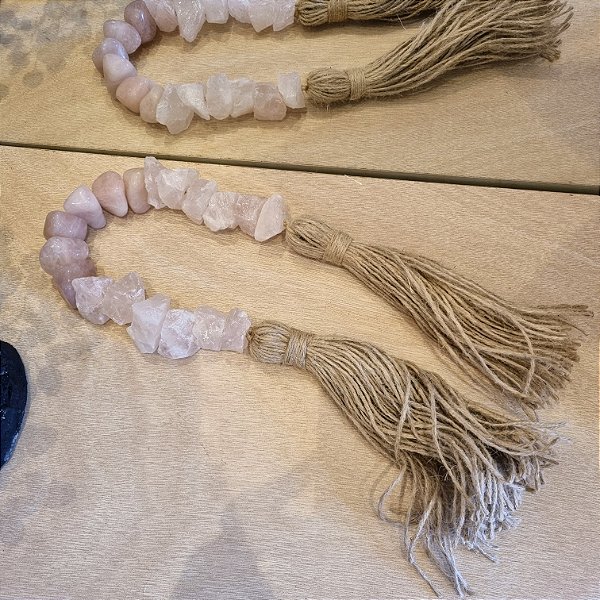 Colar de Mesa Quartzo Rosa - Pedras Mistas Curto