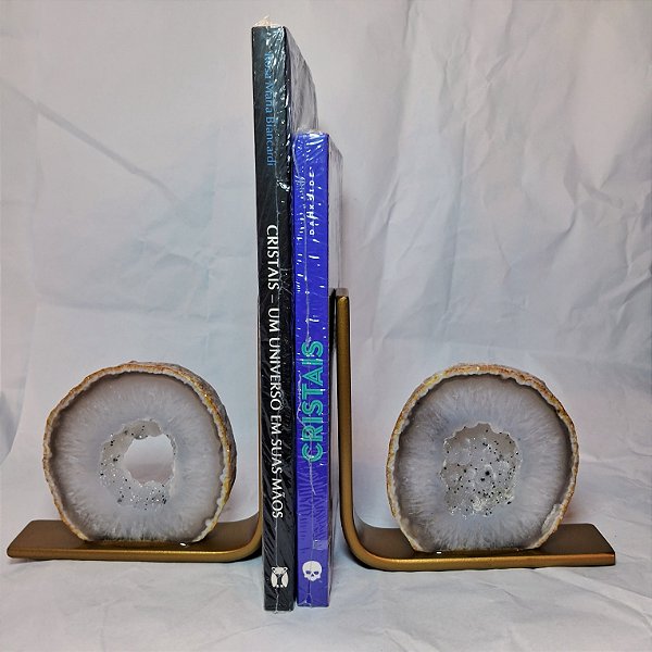 Aparador de Livros Chapa de Ágata - Base de Ferro