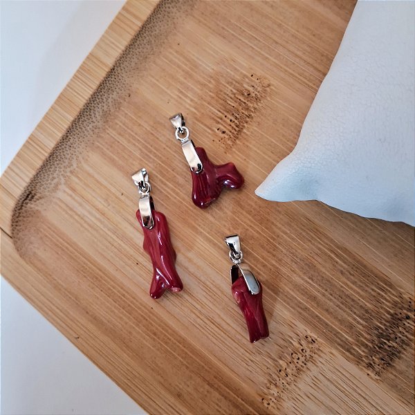 Pingente Coral - Ródio Branco