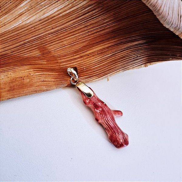 Pingente Coral - Folheado a Ouro