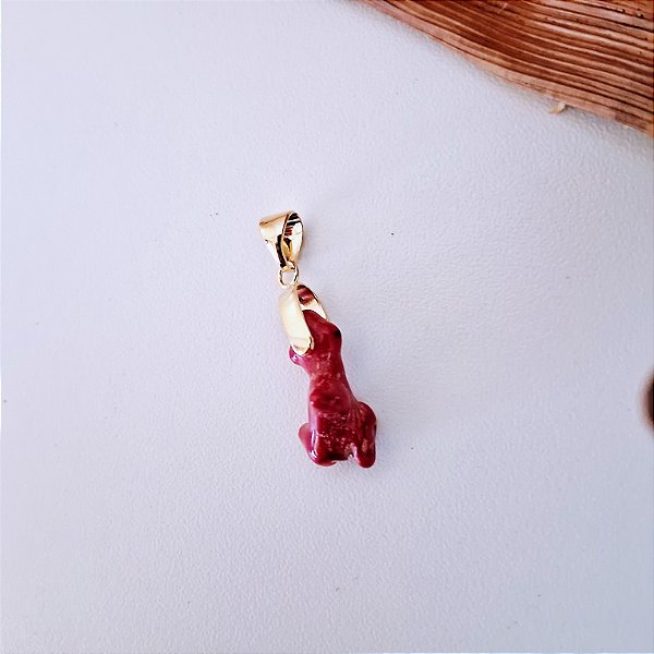 Pingente Coral - Folheado a Ouro