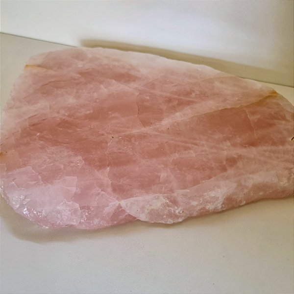 Chapa Quartzo Rosa - Borda Bruta