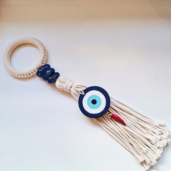 Protetor de Porta Olho Grego e Pimenta - Ágata Azul