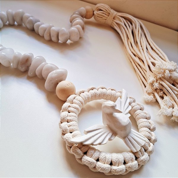 Colar de Mesa Espírito Santo - Quartzo Branco Rolado