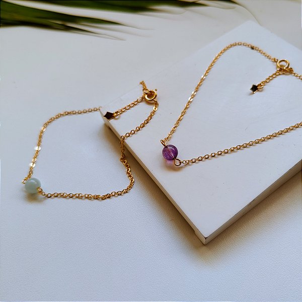 Pulseira Conta Bruma - Folheado a Ouro