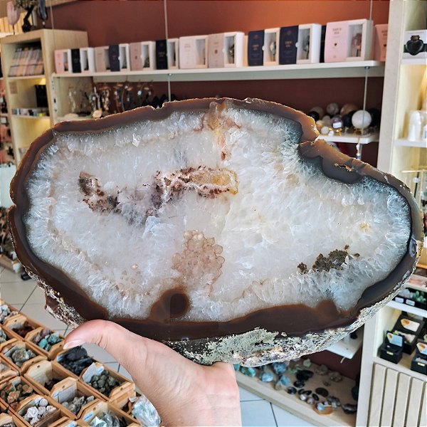 Chapa Ágata Marrom - Borda Bruta