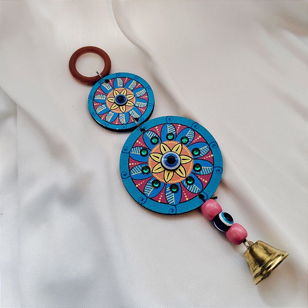 Móbile MDF Mandala Olho Grego com Sino