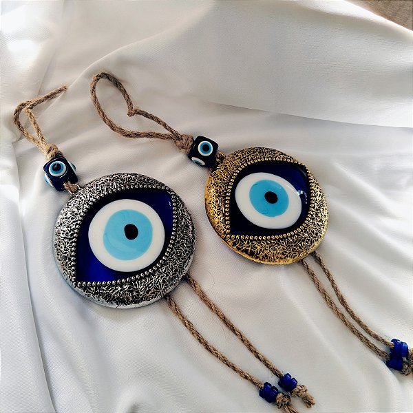 Móbile Olho Grego para Parede com Juta - Relevo