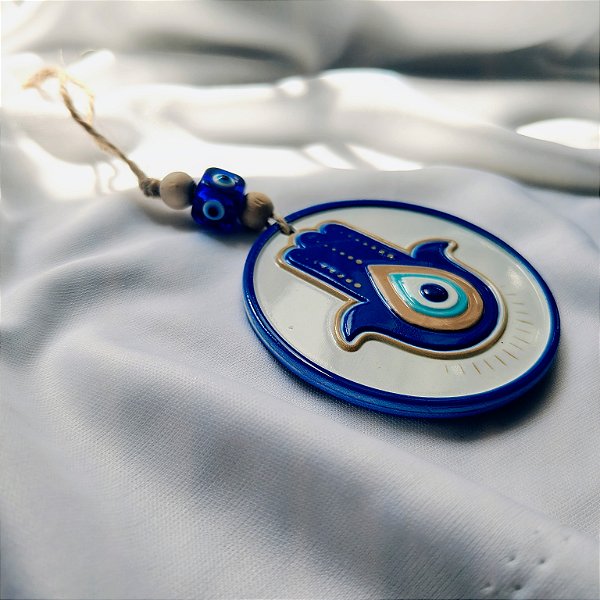 Móbile Olho Grego 7cm - Mão Hamsá - Alto Relevo