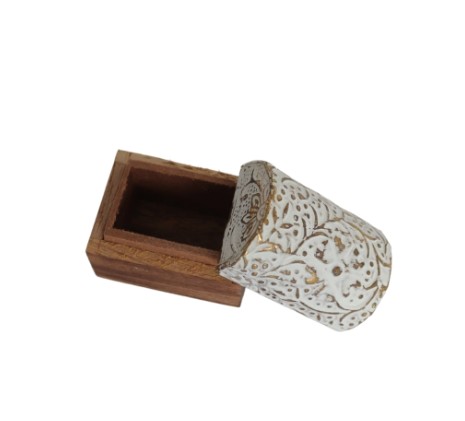 Caixa Indiana Decorada Outono PP Madeira