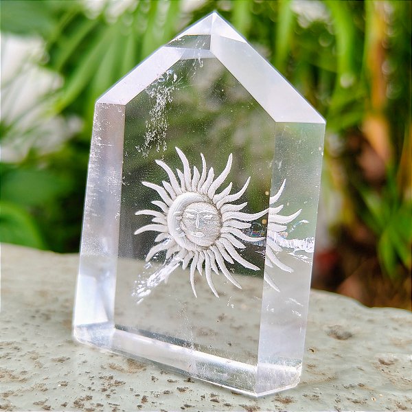 Ponta Cristal de Quartzo Sol e Lua