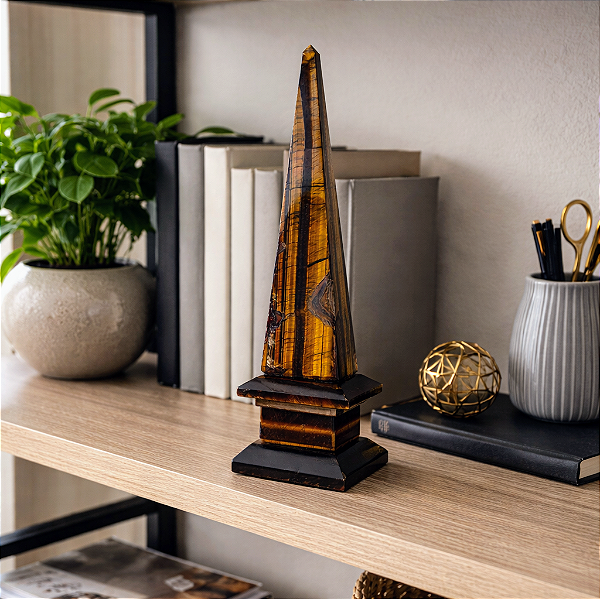 Obelisco com base Olho de Tigre