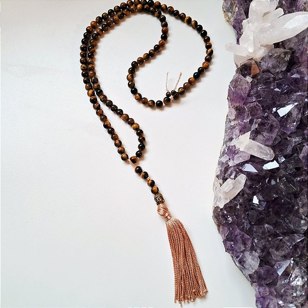 Japamala Contas de Olho de Tigre 6mm - 108 Contas