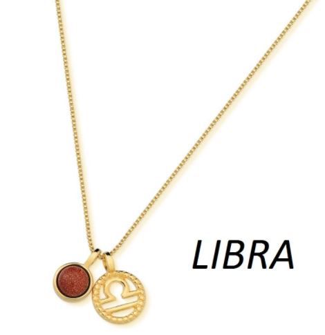 Colar Signo Libra - Folheado a Ouro