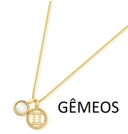 Colar Signo Gêmeos - Folheado a Ouro