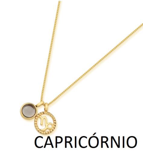 Colar Signo Capricórnio - Folheado a Ouro