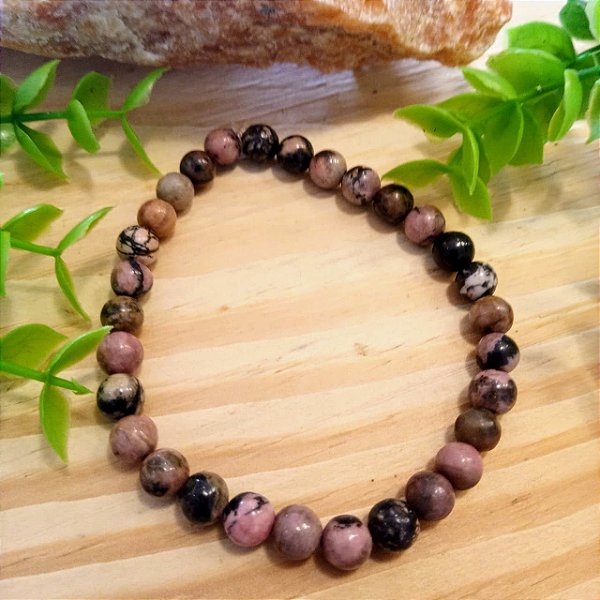 Pulseira Rodonita Contas 6mm