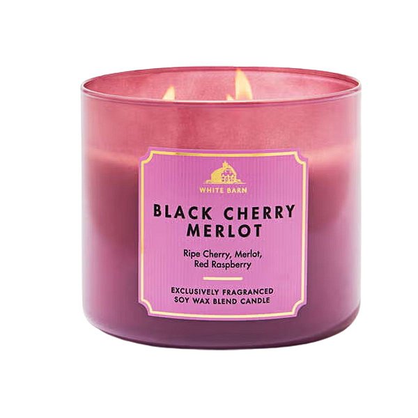Bath Body & Works - Vela Aromática 3 Pavios Black Cherry Merlot