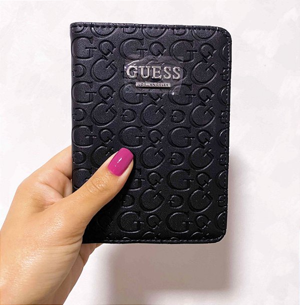Guess - Porta Passaporte Black Logo