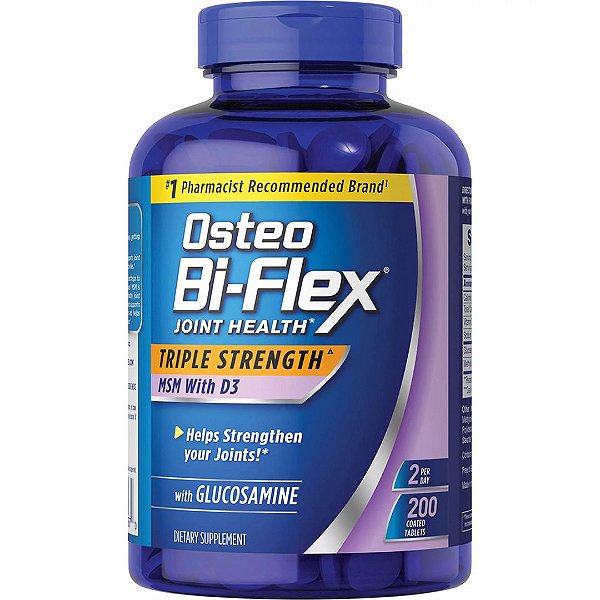 Osteo Bi-Flex - Vitamina Força Tripla das Articulações MSM D3 Glucosamina 200 Tabletes