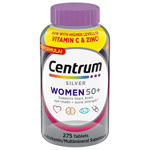 Multivitamínico Centrum Woman 50+ Suplemento Multimineral 275 Tabletes