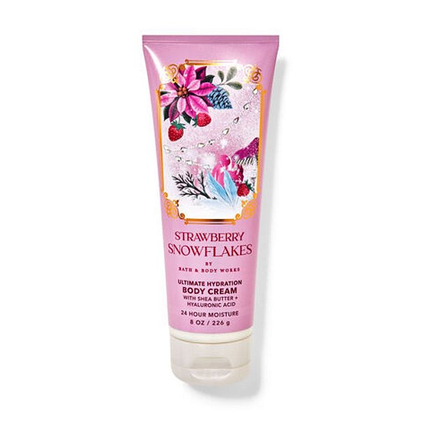 Bath & Body Works - Creme Hidratante Corporal Body Cream Strawberry Snowflakes