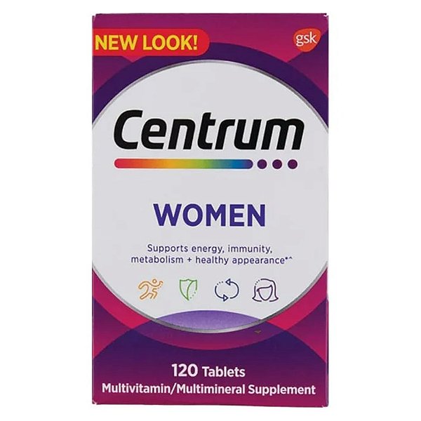 Multivitamínico Centrum Woman Mulher Suplemento 120 Tabletes