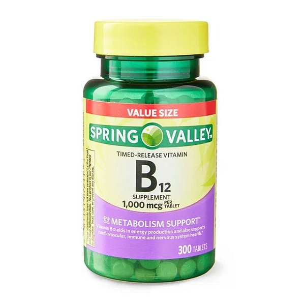 Vitamina B12 Spring Valley 1.000 mcg 300 Tablets