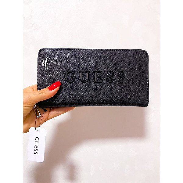Guess - Carteira Média Feminina Black