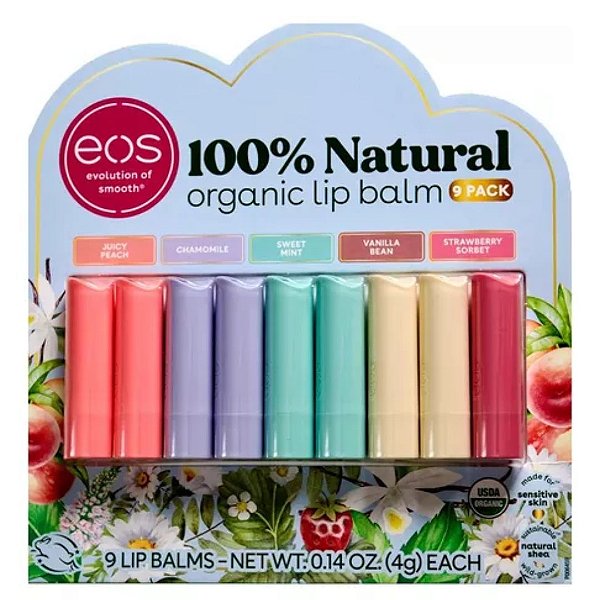 Eos Kit Lip Balm Bastão - Hidratante Labial - 9 unidades