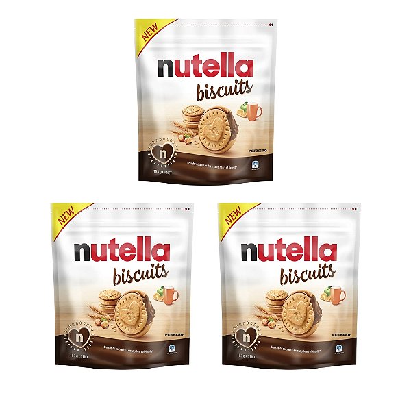 Nutella Biscuits Hazelnut Spread With Cocoa Sandwich Cookies 193g - 3 Unidades