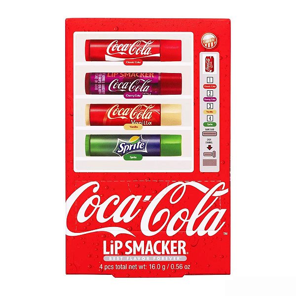 Lip Balm Coca-Cola Lip Smacker - Hidratante Labial - Kit Com 4 Unidades